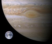 Earth and Jupiter comparative sizes